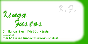 kinga fustos business card