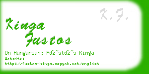 kinga fustos business card